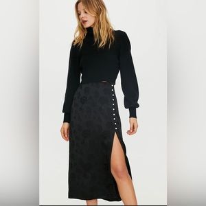 ARITZIA Wilfred Baroque midi slit skirt size M